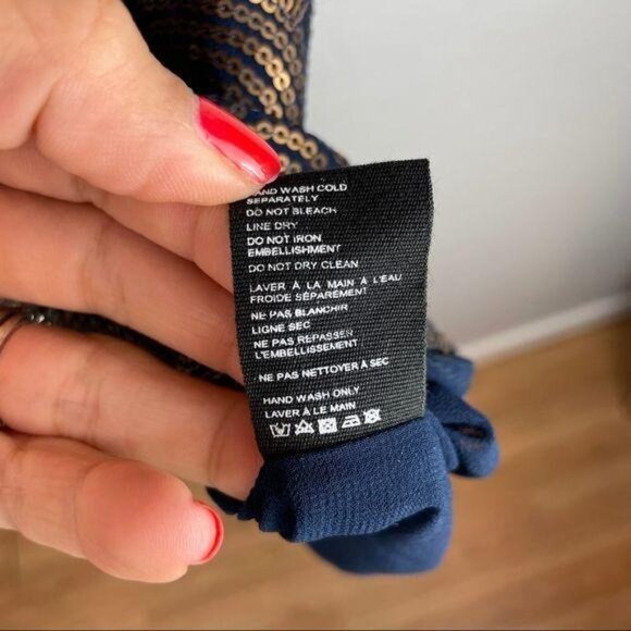 Free People Blue Paris Rock Sequin‎ Sleeveless Mini Dress Cocktail Party Size 6 - Picture 7 of 9